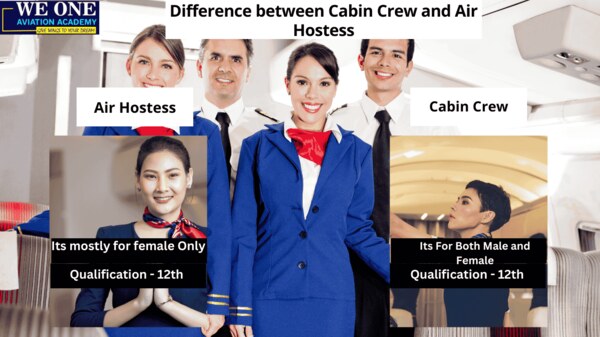 Cabin Crew and Air Hostess Difference in India. - We One Aviation