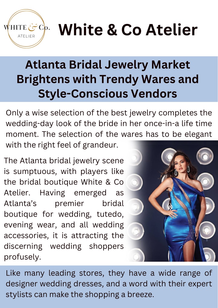 PPT - Atlanta Bridal Jewelry Market Brightens with Trendy Wares and Style-Conscious PowerPoint Presentation - ID:13817149