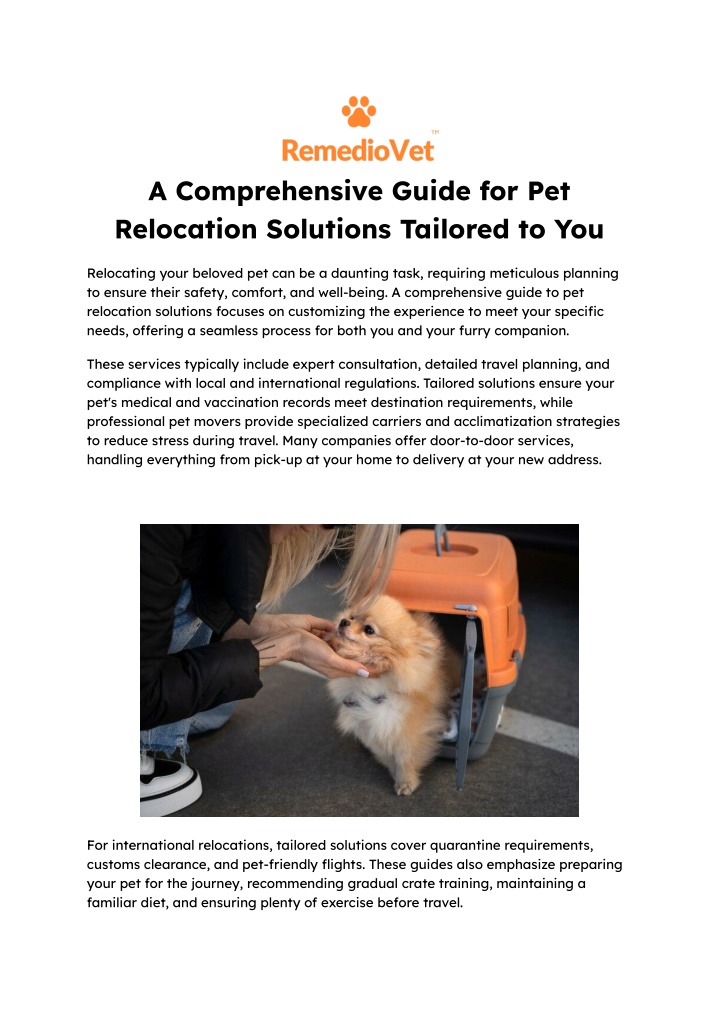 PPT - A Comprehensive Guide for Pet Relocation Solutions Tailored to You PowerPoint Presentation - ID:13832737