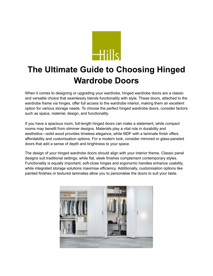 PPT - The Ultimate Guide to Choosing Hinged Wardrobe Doors PowerPoint Presentation - ID:13807085