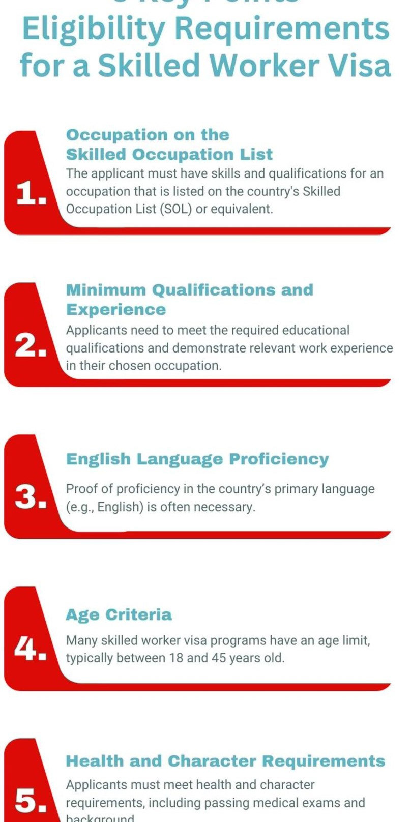 5 Key Points Eligibility Requirements for a Skilled Worker Visa