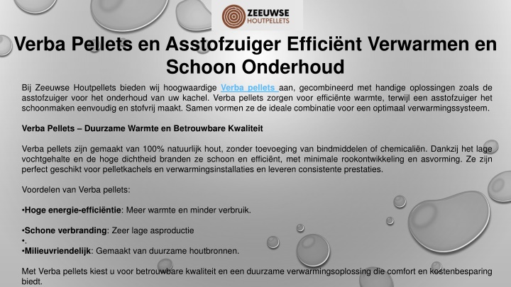 PPT - Verba Pellets en Asstofzuiger Efficiënt Verwarmen en Schoon Onderhoud PowerPoint Presentation - ID:13808178