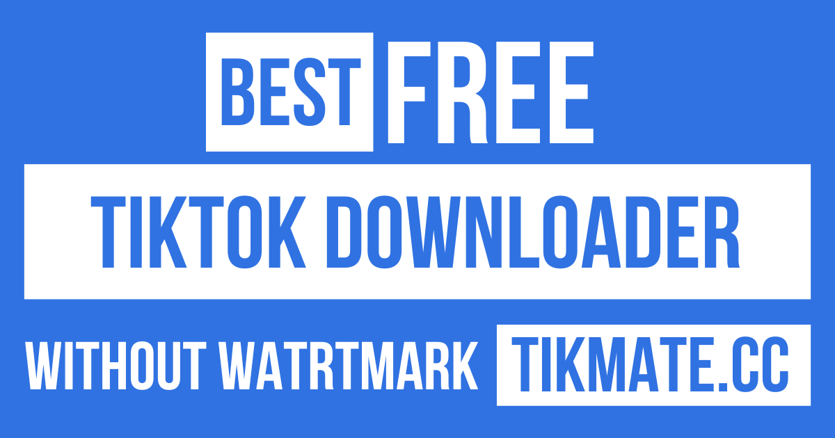 Free TikTok Video Downloader Without Watermark - TikMate