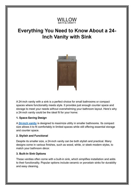 Everything You Need to Know About a 24 inch Bathroom Vanity