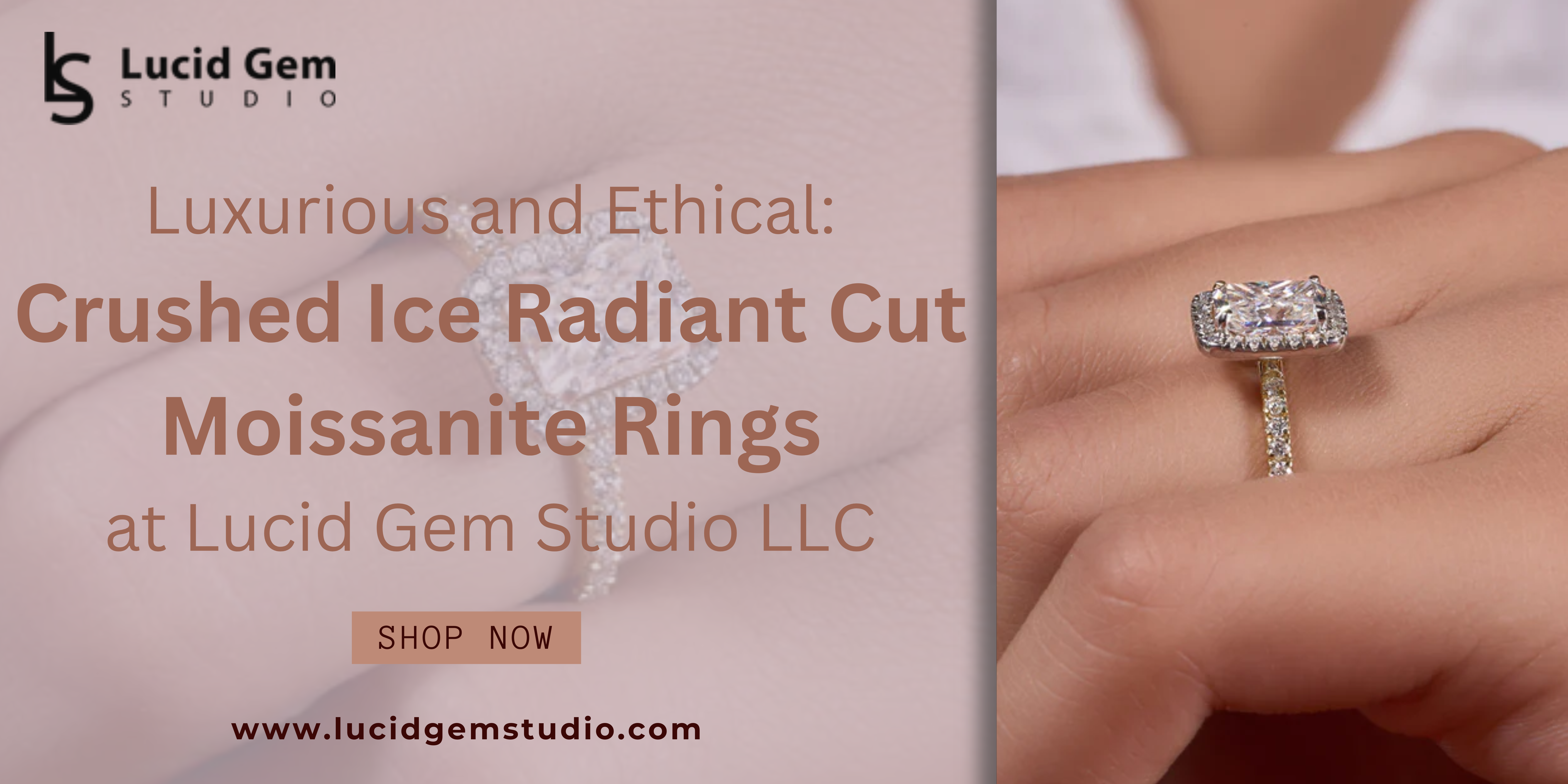 Luxurious and Ethical: Crushed Ice Radiant Cut Moissanite Rings at Lucid Gem Studio LLC – Lucid Gem Studio