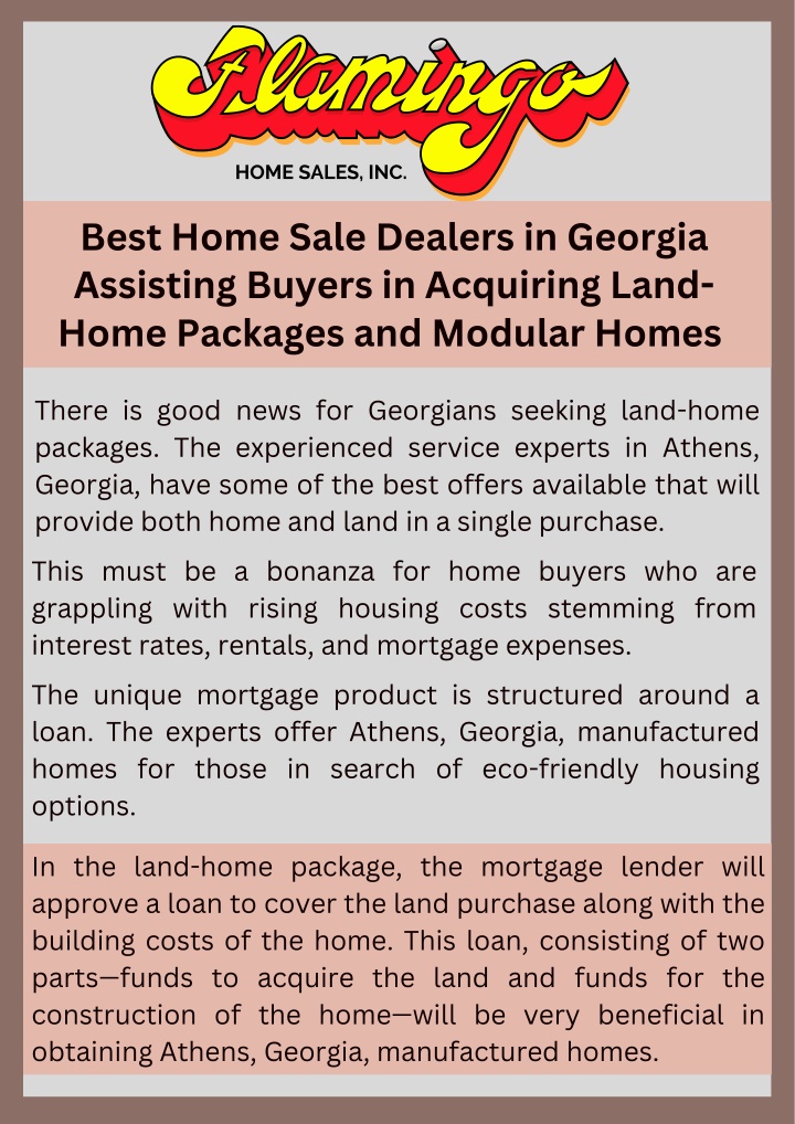 PPT - Best Home Sale Dealers in Georgia Assisting Buyers in Acquiring Land-Home PowerPoint Presentation - ID:13864137