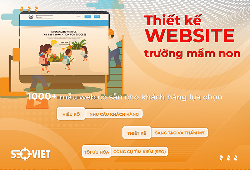 Thiết kế website trường mầm non, mẫu giáo trọn gói, uy tín