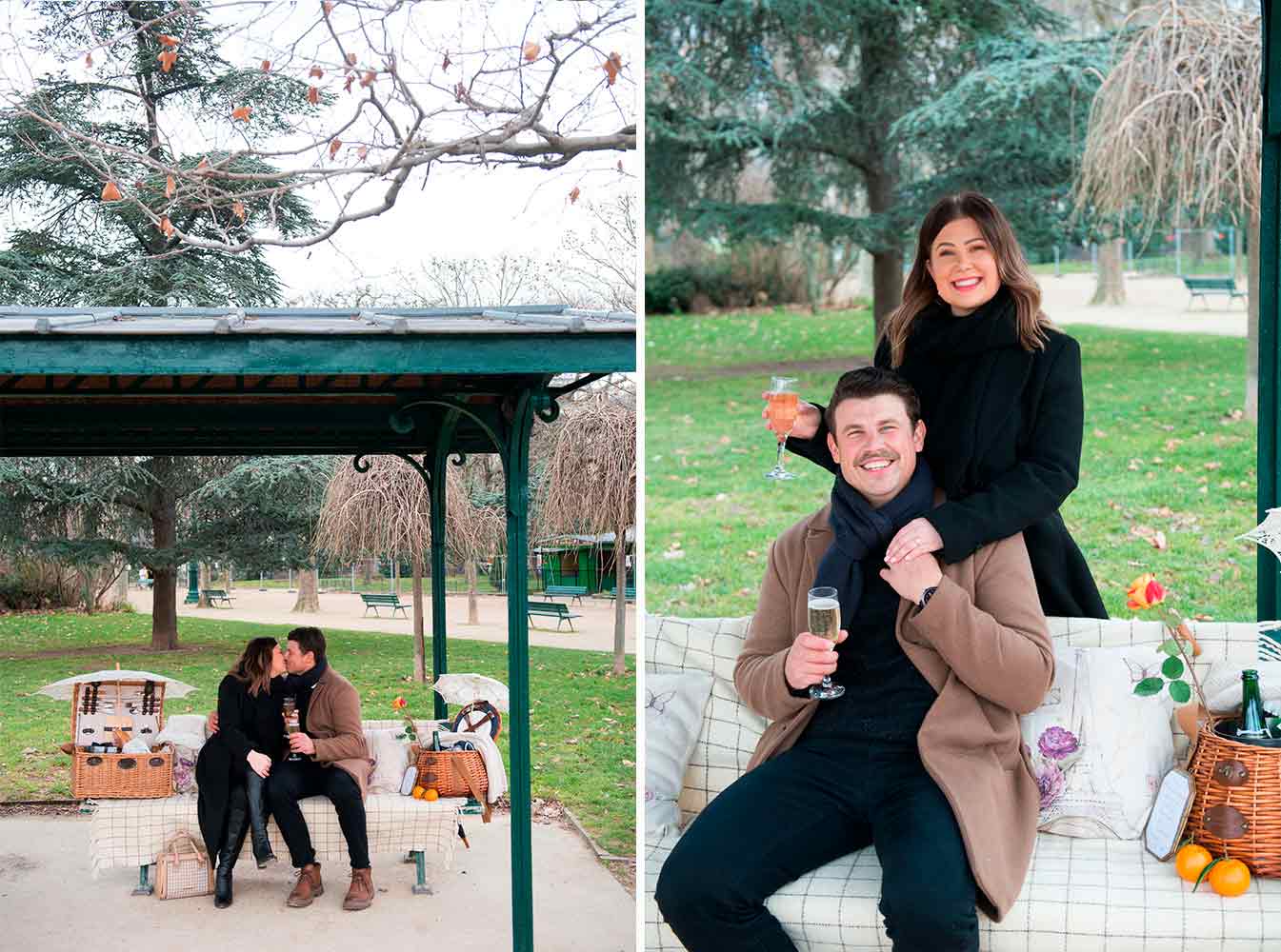 Paris Picnic Eiffel tower professional engagement photographer