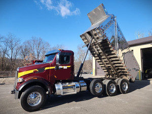 PETERBILT 567 Tri Axle Dump - Auto 510hp, 17.5'x63'' Polished Summit Aluminum Body, Triple Shute w/Air Gate, Electric Tarp, Air Ride, Only 144k, Loaded Features - Like New! Easy Financing Available - www.Ironmartonline.com