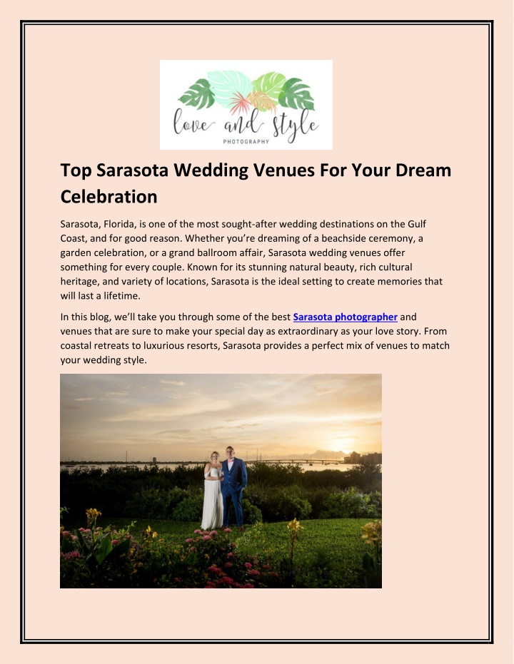 PPT - Top Sarasota Wedding Venues For Your Dream Celebration PowerPoint Presentation - ID:13881122