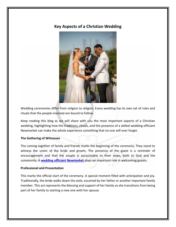 PPT - Key Aspects of a Christian Wedding PowerPoint Presentation, free download - ID:13895832