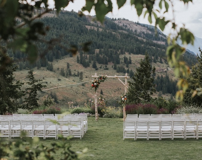 Birch Arch Outside Lake Tahoe Wedding