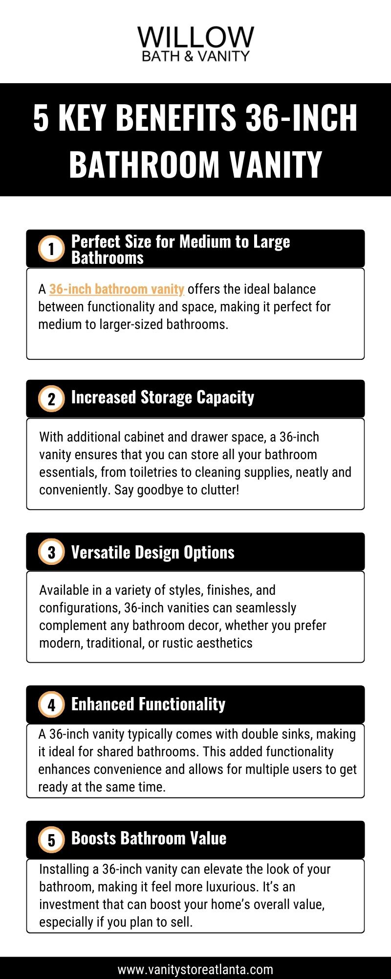 5 Key Benefits 36-Inch Bathroom Vanity