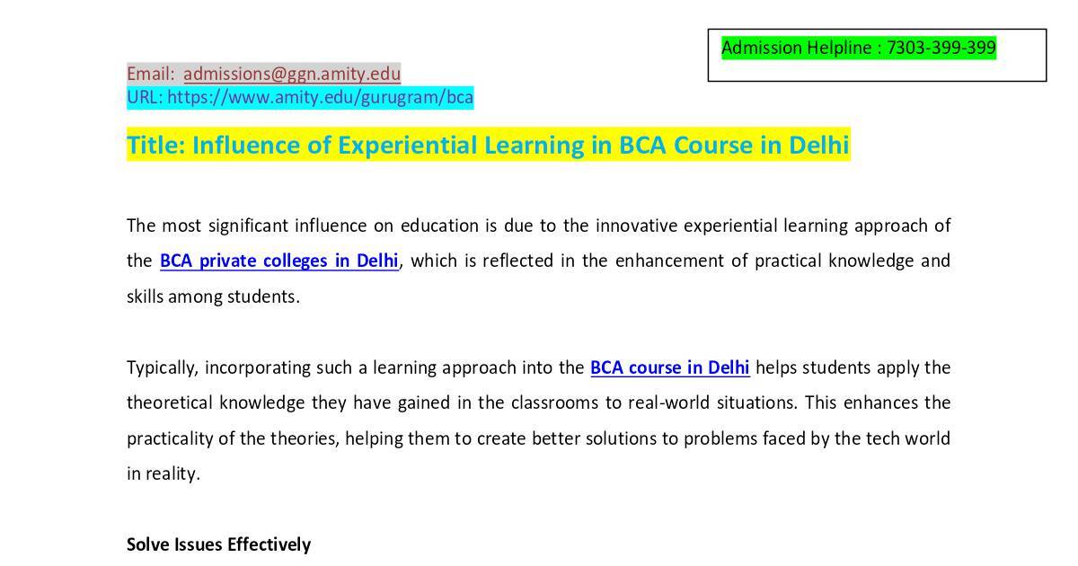 Influence of Experiential Learning in BCA Course in Delhi.pdf | DocHub