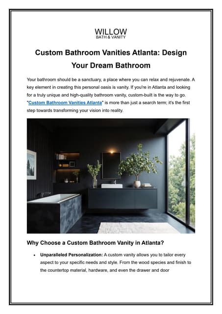 Custom Bathroom Vanities Atlanta_Design Your Dream Bathroom