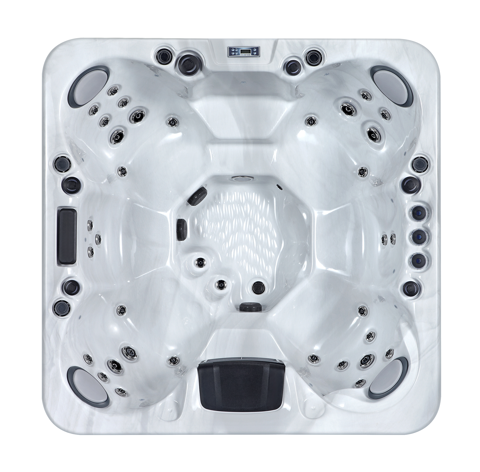 Himalayan Haze Square 6 Person Hot Tub With LED Lights