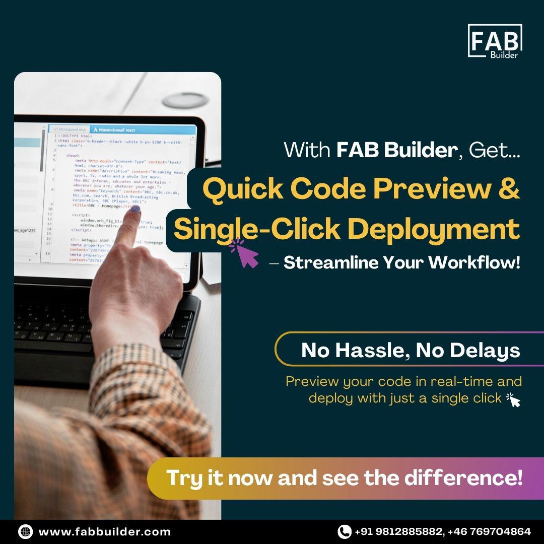 Boost Your App Development Workflow with Quick Code Preview & Single-Click Deployment