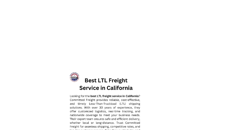 Best LTL Freight Service in California