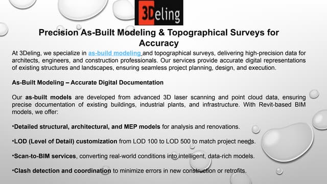 Precision As-Built Modeling & Topographical Surveys for Accuracy.pptx