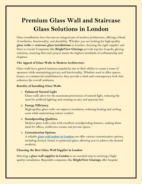 Premium Glass Wall and Staircase Glass Solutions in London.pdf