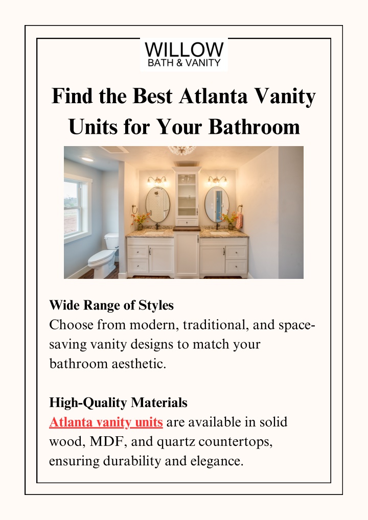 Find the Best Atlanta Vanity Units for Your Bathroom