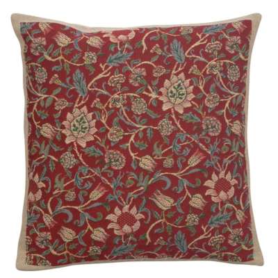 Throw Pillow Cover - Fleurs de Morris Red - Tapestry Cushion Cover - 16x16 in Profile Picture