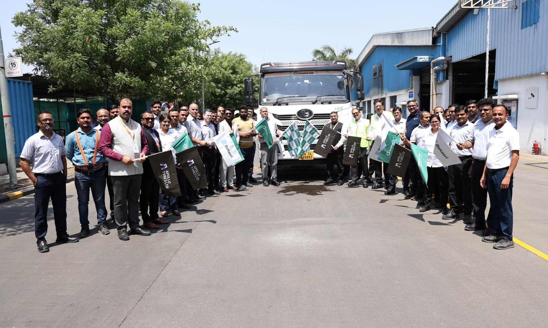 GreenLine flags off LNG truck fleet for Bekaert