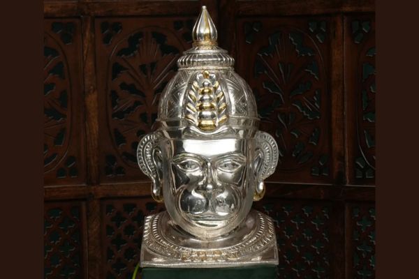 Silver Sankatmochan Hanuman Ji Idol - Power, Protection & Peace                              –         Siddhhi Arts