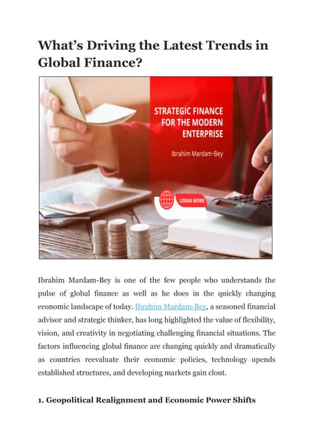 Ibrahim Mardam-Bey on Navigating New Global Finance Trends | PDF