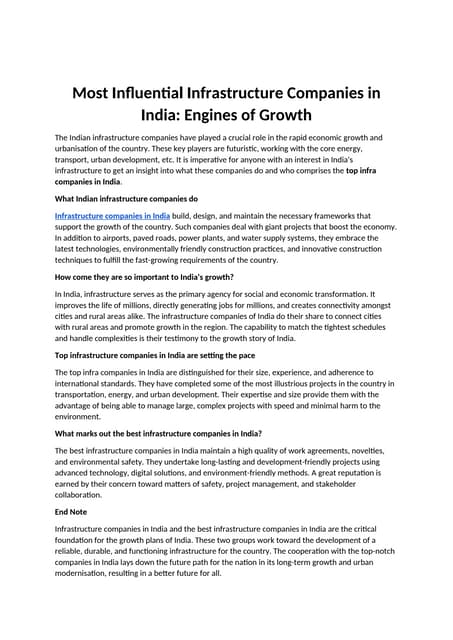 Most Influential Infrastructure Companies in India Engines of Growth.docx