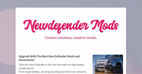 Newdefender Mods | Smore Newsletters