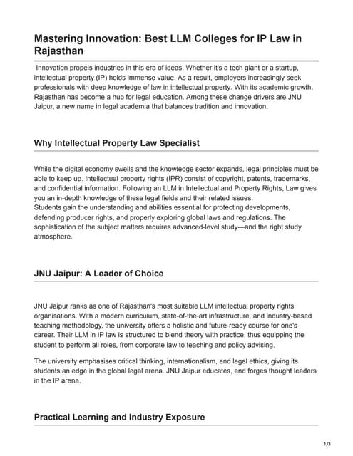 Mastering Innovation Best LLM Colleges for IP Law in Rajasthan.pdf