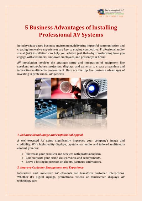 5 Business Advantages of Installing Professional AV Systems | PDF