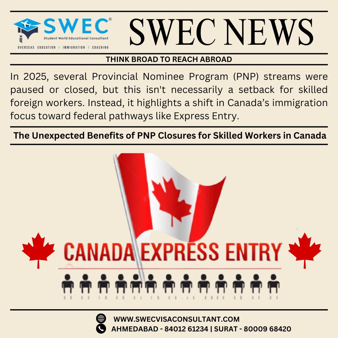 How Provincial Nominee Program (PNP) Changes In 2025 Can Benefit Skilled Workers In Canada | SWEC Education & Immigration Consultant In Ahmedabad And Surat