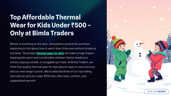 PPT - Keep Your Kids Warm This Winter with Budget-Friendly Thermals PowerPoint Presentation - ID:14458721