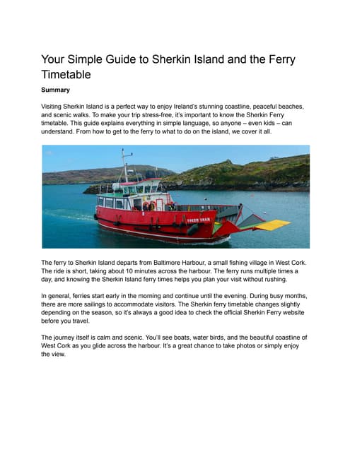 Your Simple Guide to Sherkin Island and the Ferry Timetable
