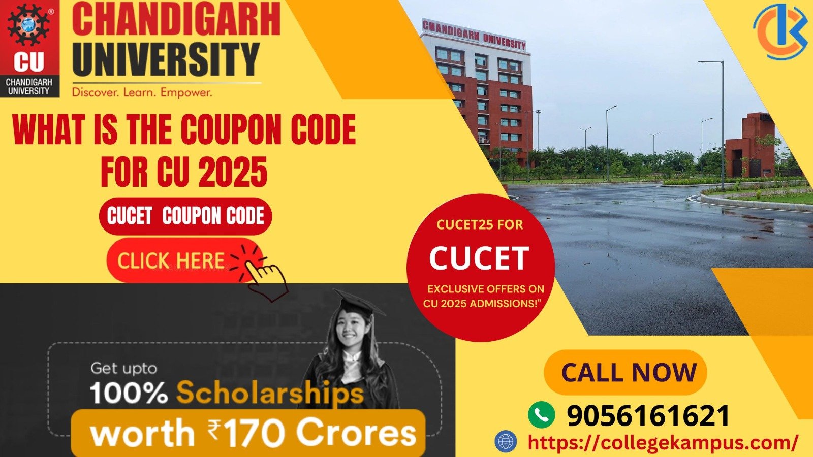 What is the coupon code for CU 2025 | CUCET UPTO 100%OFF