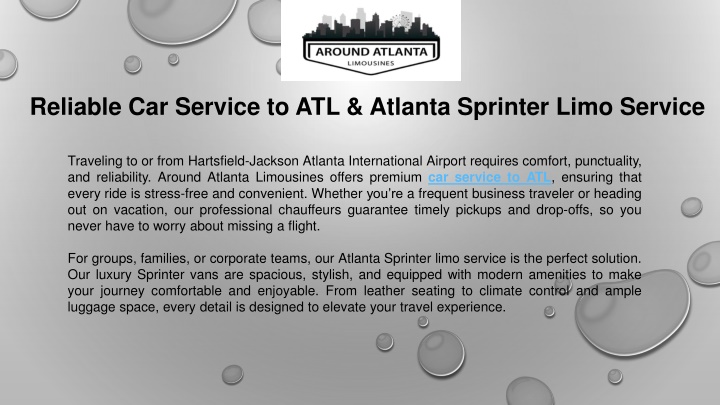 PPT - Reliable Car Service to ATL & Atlanta Sprinter Limo Service PowerPoint Presentation - ID:14548402