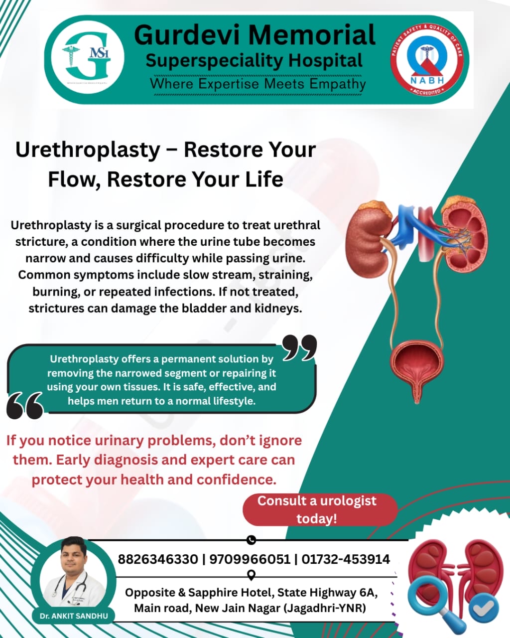 Which Hospital Has the Top Urethroplasty Doctor in Yamunanagar?