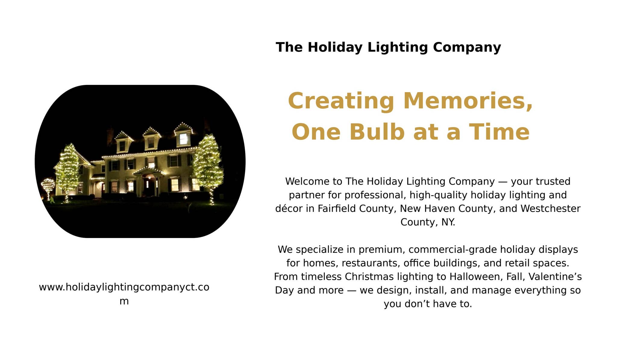 Creating Memories, One Bulb at a Time by The Holiday Lighting Company - Issuu