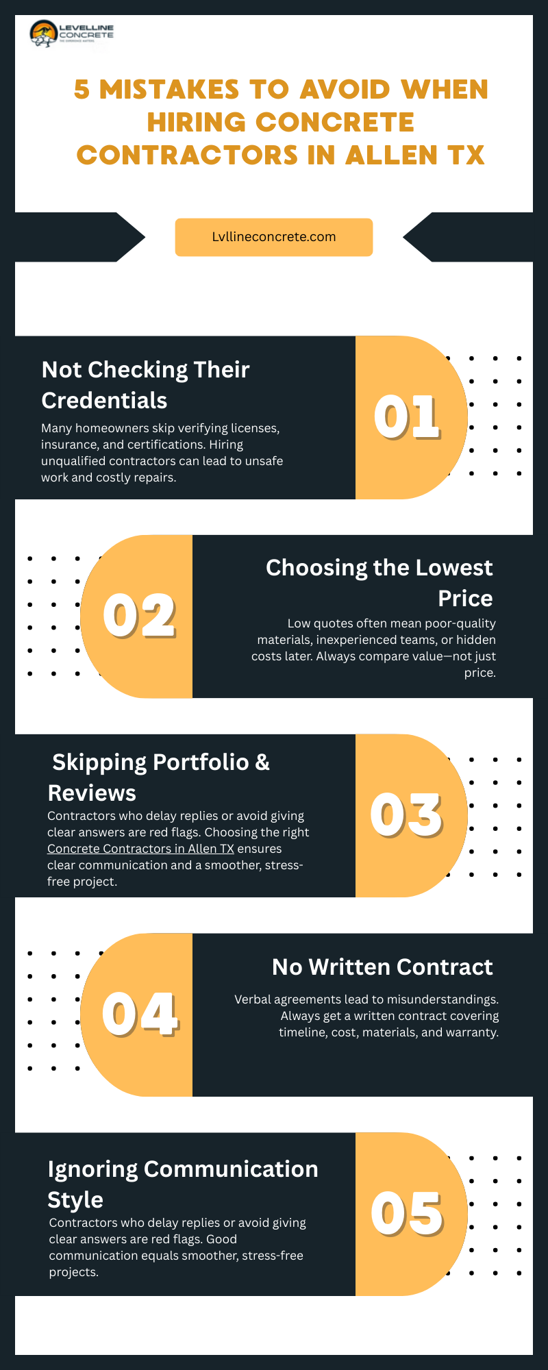 5 Mistakes to Avoid When Hiring Concrete Contractors in Allen, TX: levelline — LiveJournal