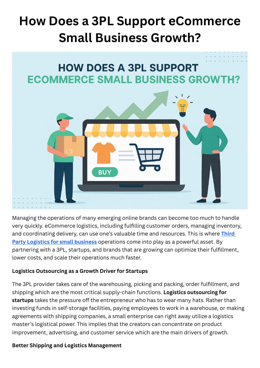 How Does a 3PL Support eCommerce Small Business Growth? | PDF to Flipbook