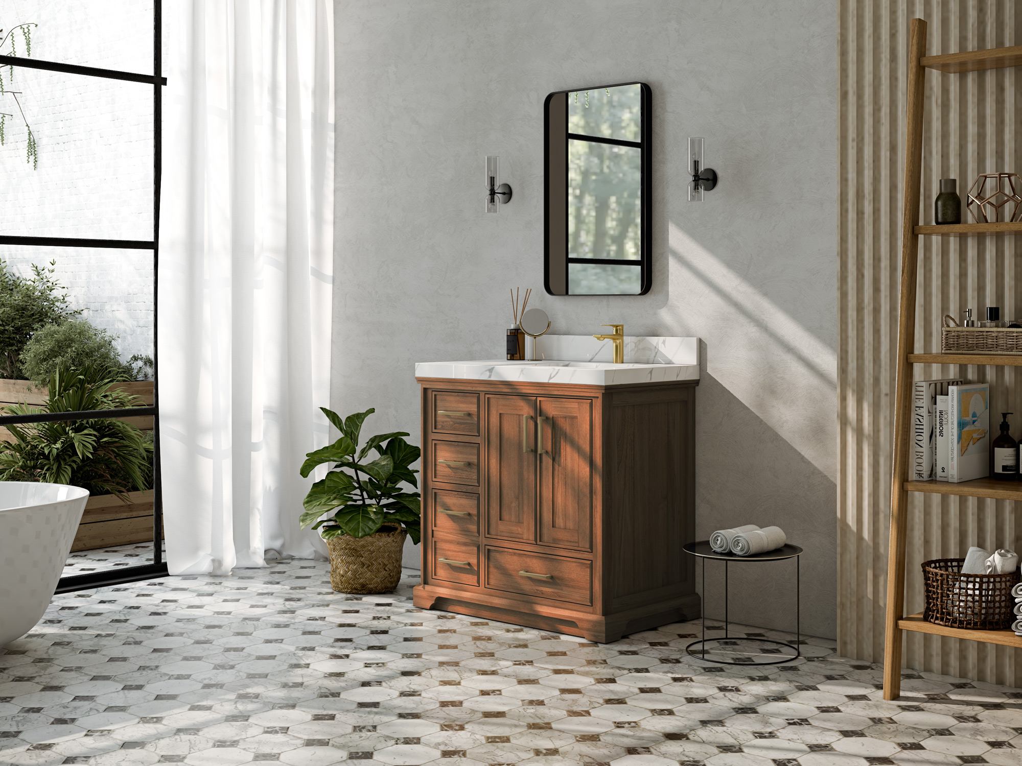 How to Style a Vanity for Bathroom That Looks Clear But Stores It All