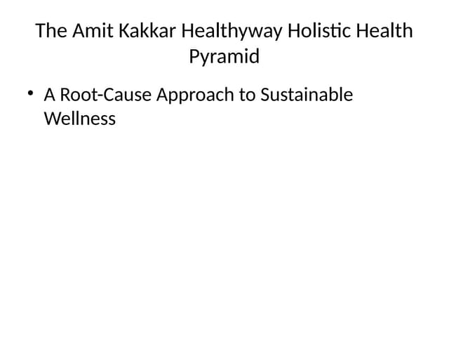 The Amit Kakkar Healthyway Holistic Health Pyramid