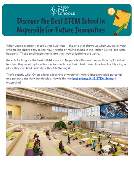 Discover the Best STEM School in Naperville for Future Innovators | PDF