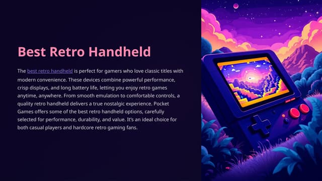 Best Retro Handheld Gaming Console by Pocket Games | PPTX