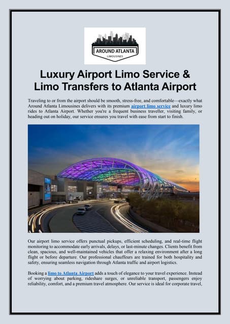 Luxury Airport Limo Service  Limo Transfers to Atlanta Airport | PDF