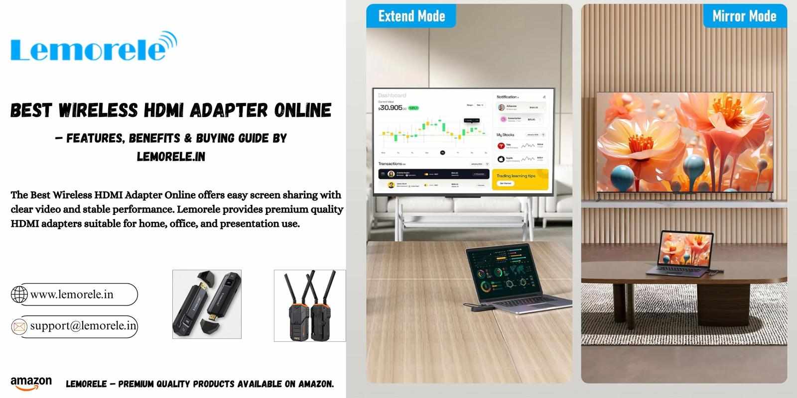 Best Wireless HDMI Adapter Online – Features, Benefits  Buying Guide by Lemorele.in
