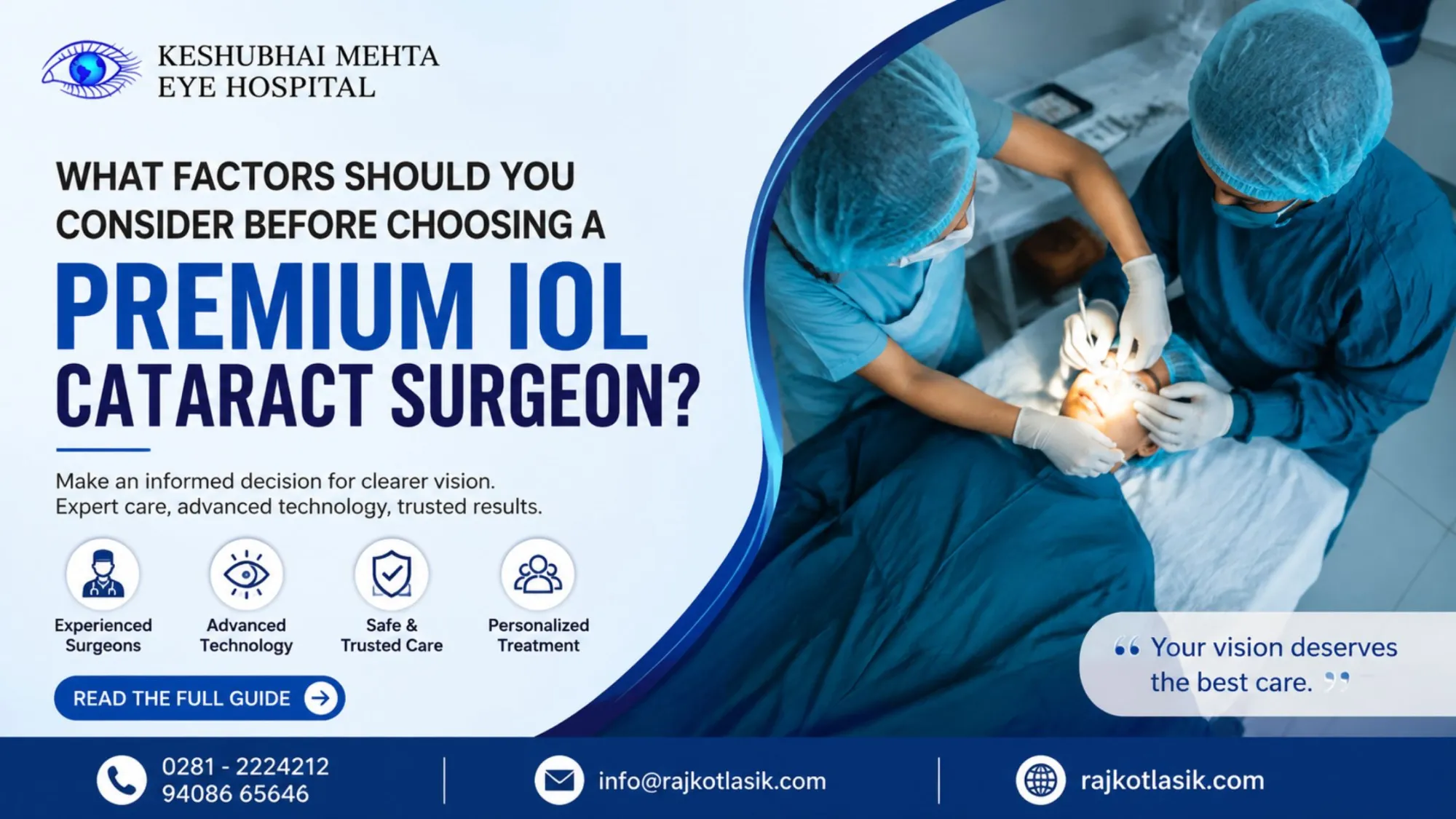 What Factors Should You Consider Before Choosing a Premium IOL Cataract Surgeon? — WriteUpCafe
